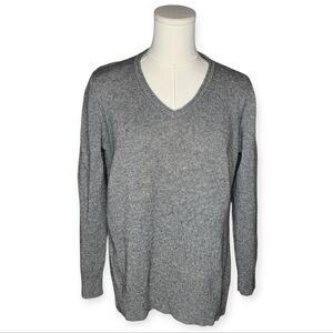 J.Jill Gray 100% Cashmere V-Neck Sweater Women’s Size Small